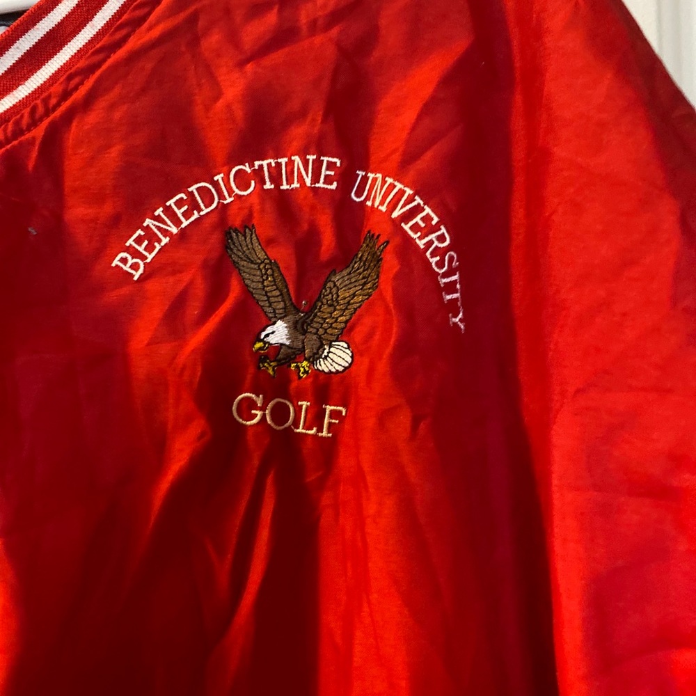 Vintage Reebok Men Size XL Red V Neck Pullover Windbreaker Golf Baseball EUC - Picture 5 of 7